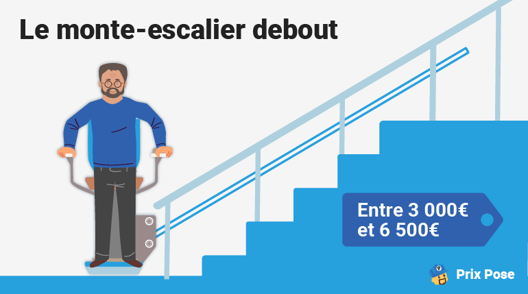 Monte escalier debout