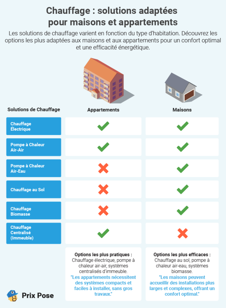 Chauffage : Solutions adaptées pour maisons et appartements