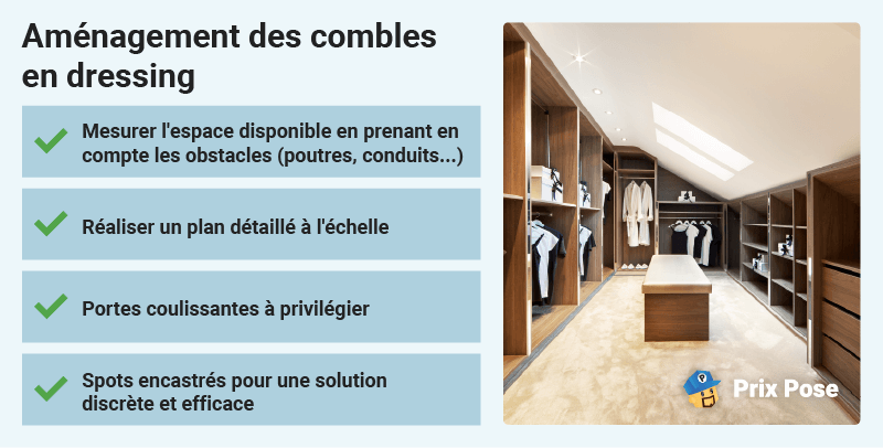 Aménagement des combles en dressing