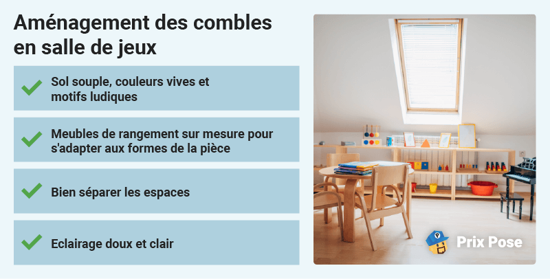 Aménagement des combles en salle de jeux