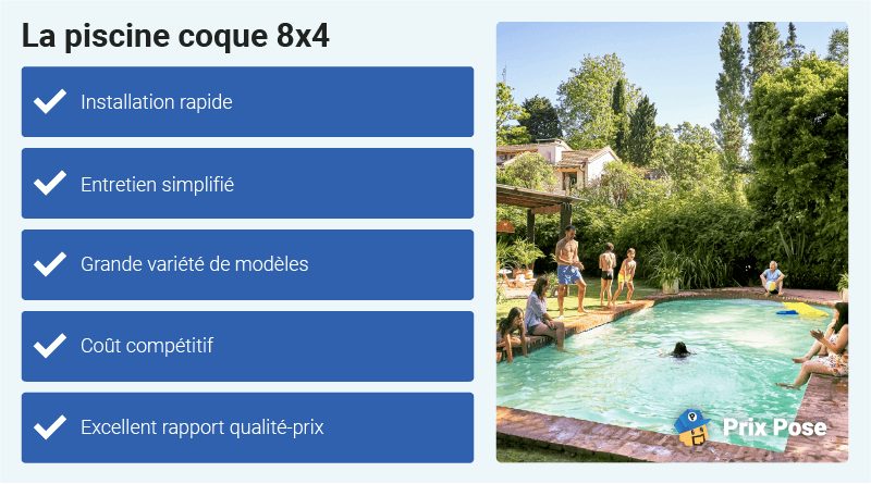 Piscine coque 8x4