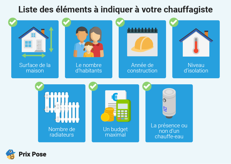 Informations à donner à votre chauffagiste