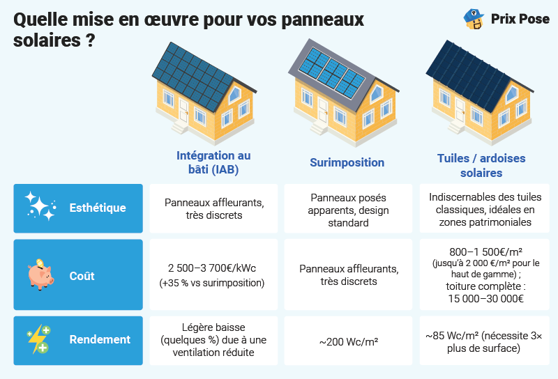 Quelle mise en œuvre pour vos panneaux
Prix Pose
solaires ?